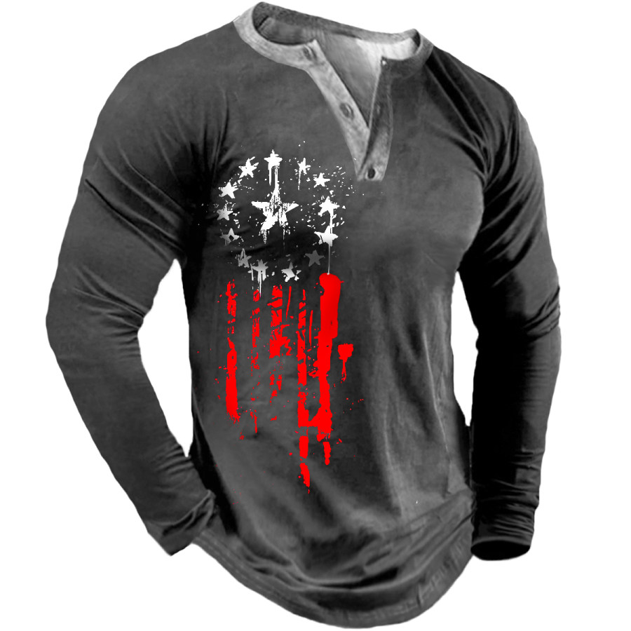 

Men's Vintage American Flag Long Sleeve T-Shirt