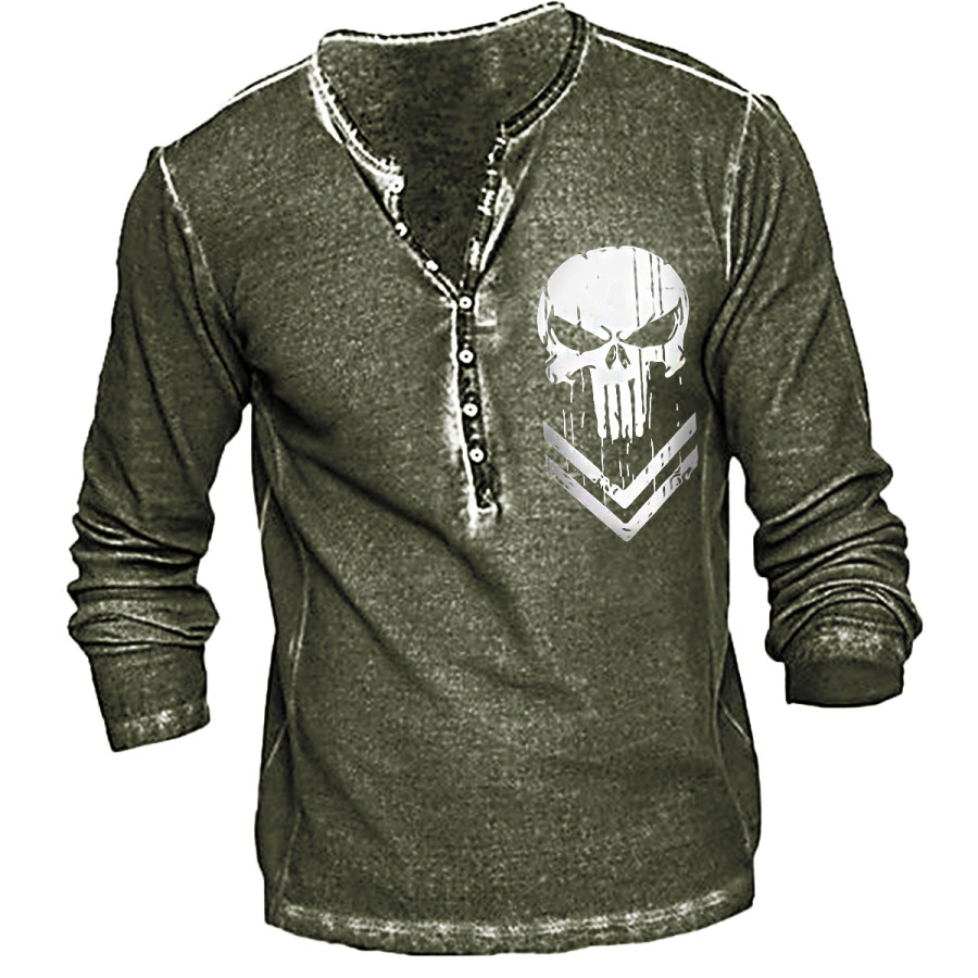 

Men's Vintage Skull Long Sleeve T-Shirt