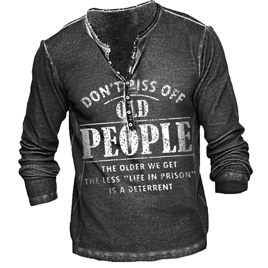 

Men's Retro Old People Long Sleeve T-shirt