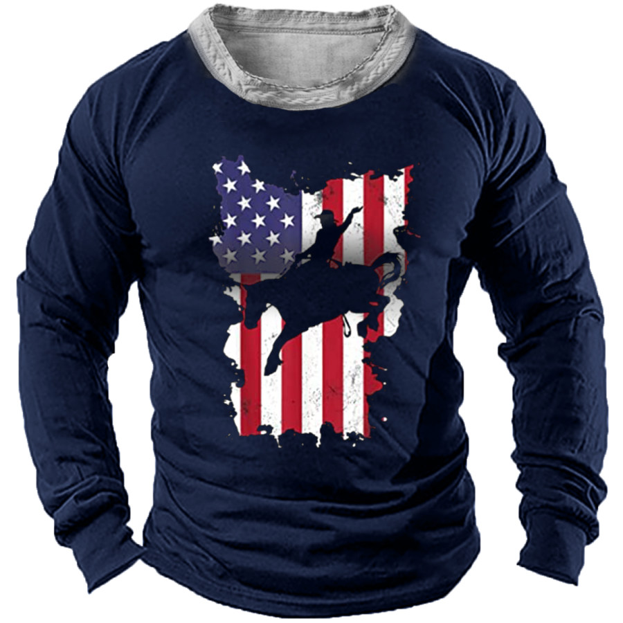 

Men's Vintage American Denim Long Sleeve T-Shirt