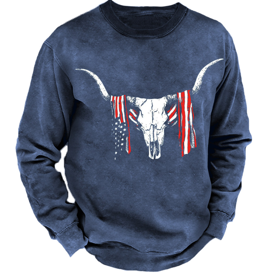 

Men's Vintage American Horn Long Sleeve Hoodie