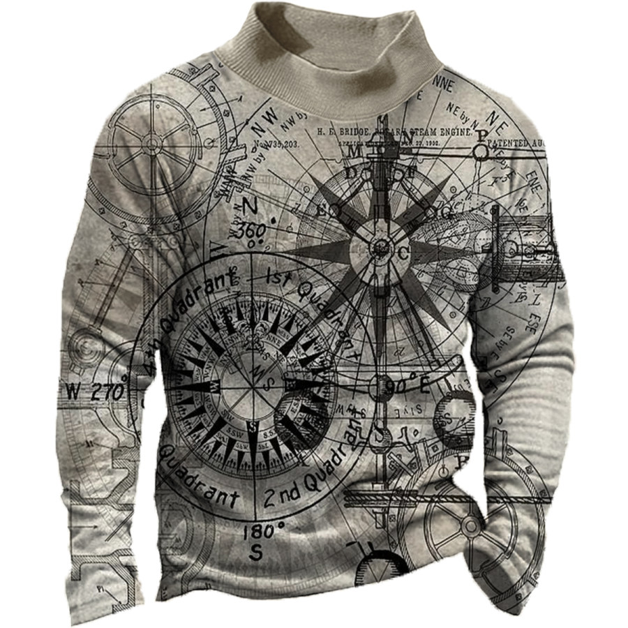 

Men's Vintage Nautical Compass Long Sleeve Sweatshirt
