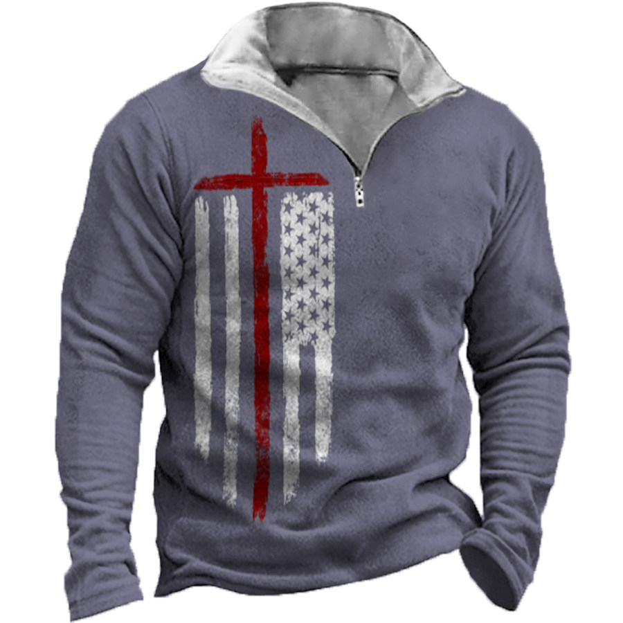 

Men's Vintage Cross Flag Long Sleeve Sweatshirt