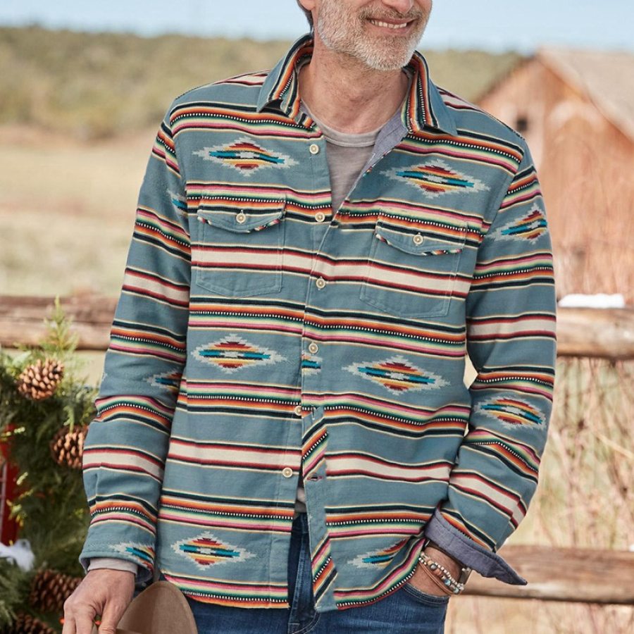

Men's Vintage Ethnic Pattern Long Sleeve Shirt