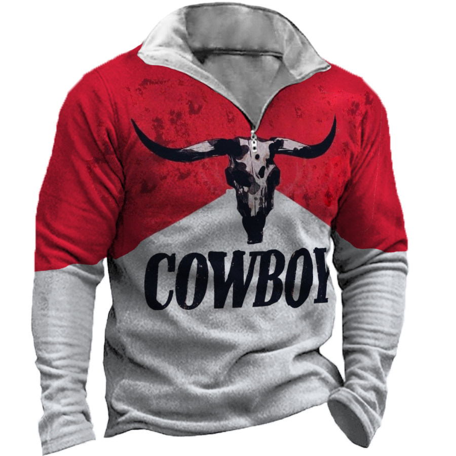 

Men's Vintage Cowboy Long-sleeved Sweatshirt
