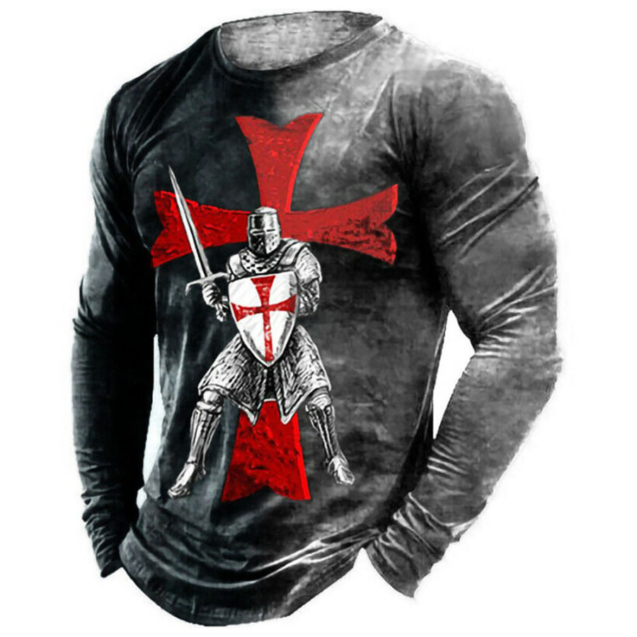 

Men's Vintage Distressed Templar Long Sleeve T-Shirt