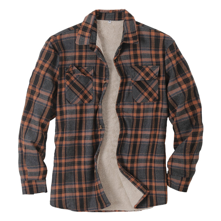 

Men's Retro Fleece Plaid Jacket