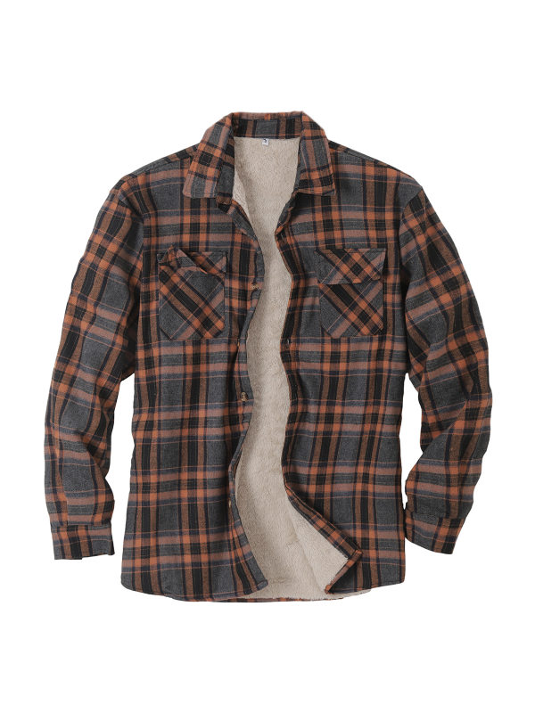 Men's Retro Fleece Plaid Jacket