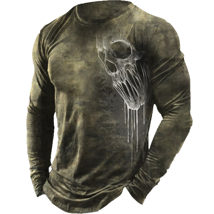 

Men's Vintage Skull Long Sleeve T-Shirt