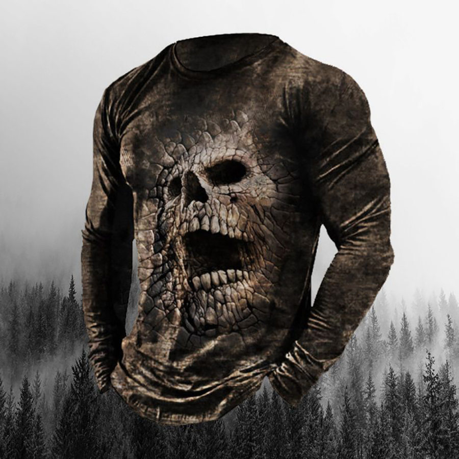 

Men's Vintage Skull Long Sleeve T-Shirt