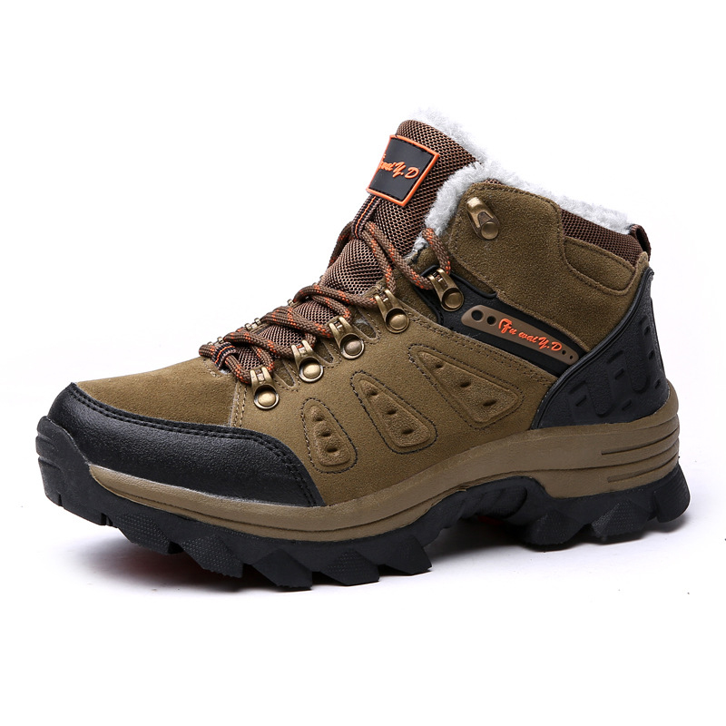 Men's Outdoor Cold-proof Fleece Chic Hiking Cotton Shoes