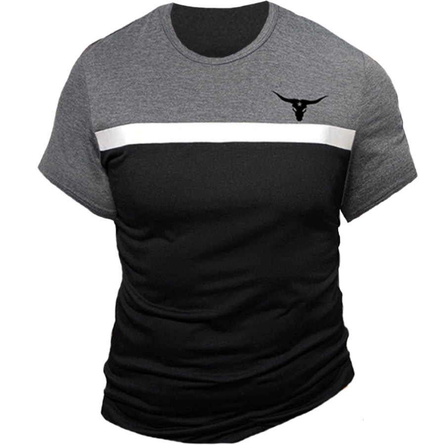 

Men's Vintage Casual Western Denim Short Sleeve T-Shirt