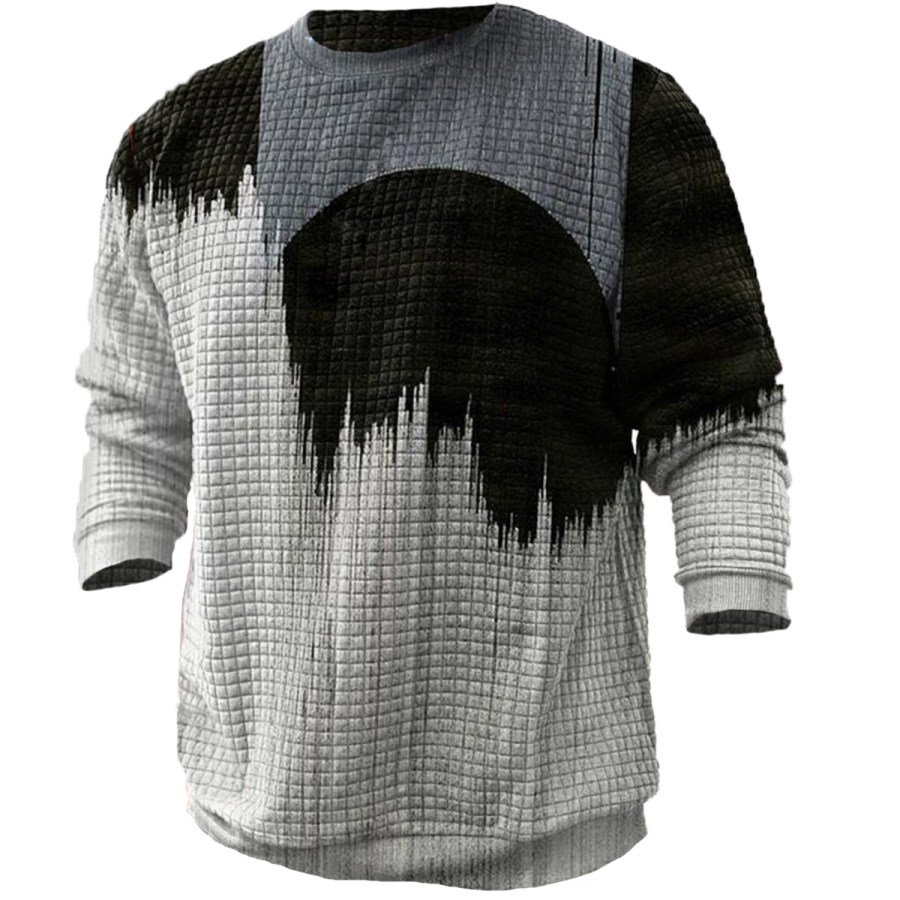 

Men's Vintage Waffle Round Neck Long Sleeve Sweatshirt