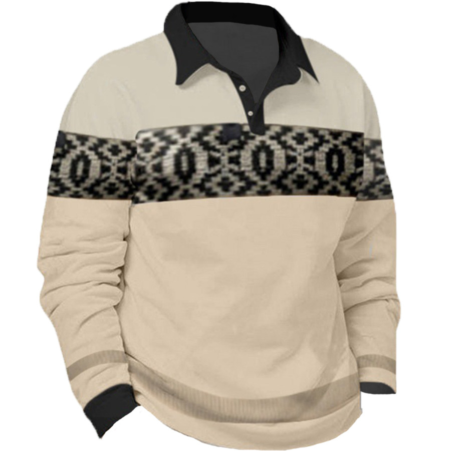 

Men's Retro Casual Ethnic Pattern Long-sleeved Sweater