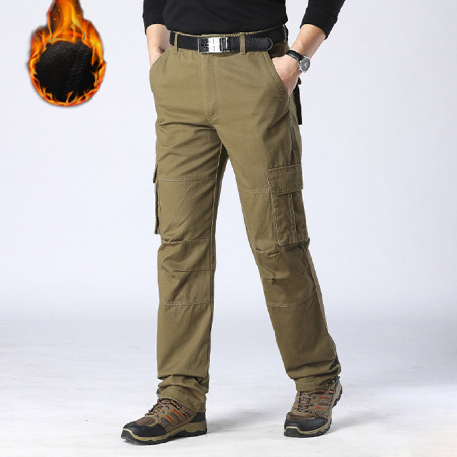 

Men's Outdoor Multi-Pocket Fleece Warm Cargo Pants
