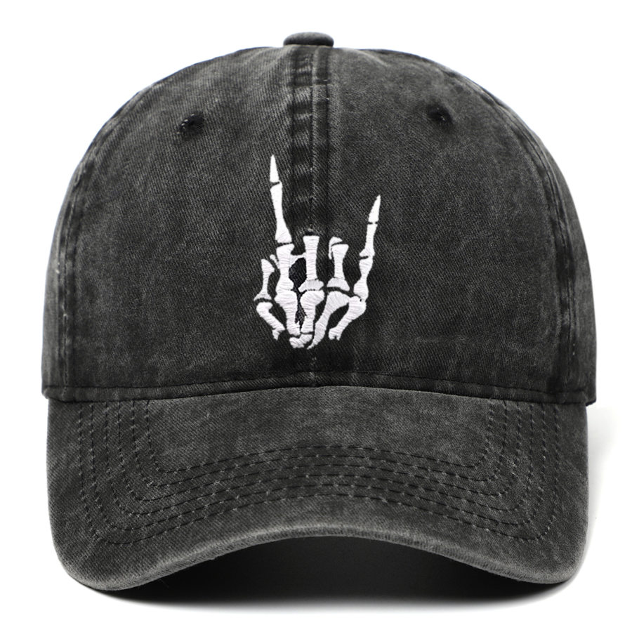 

Men's Vintage Wash Rock Skull Cap