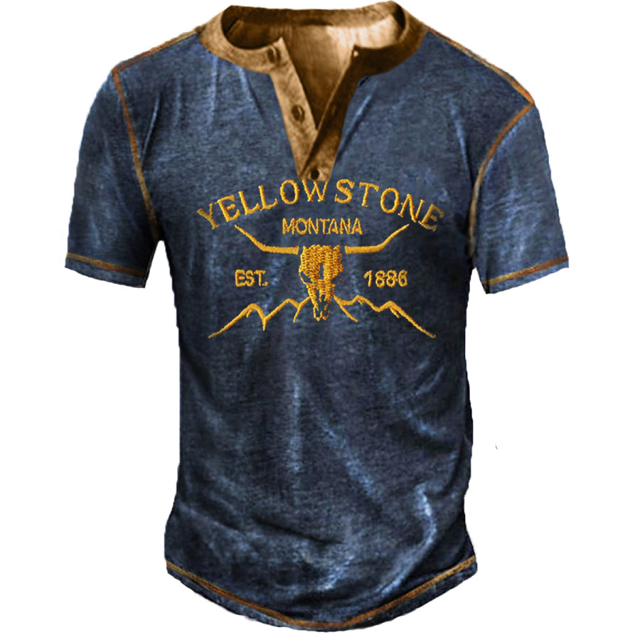 

Men's Vintage Distressed Yellowstone Short Sleeve T-Shirt