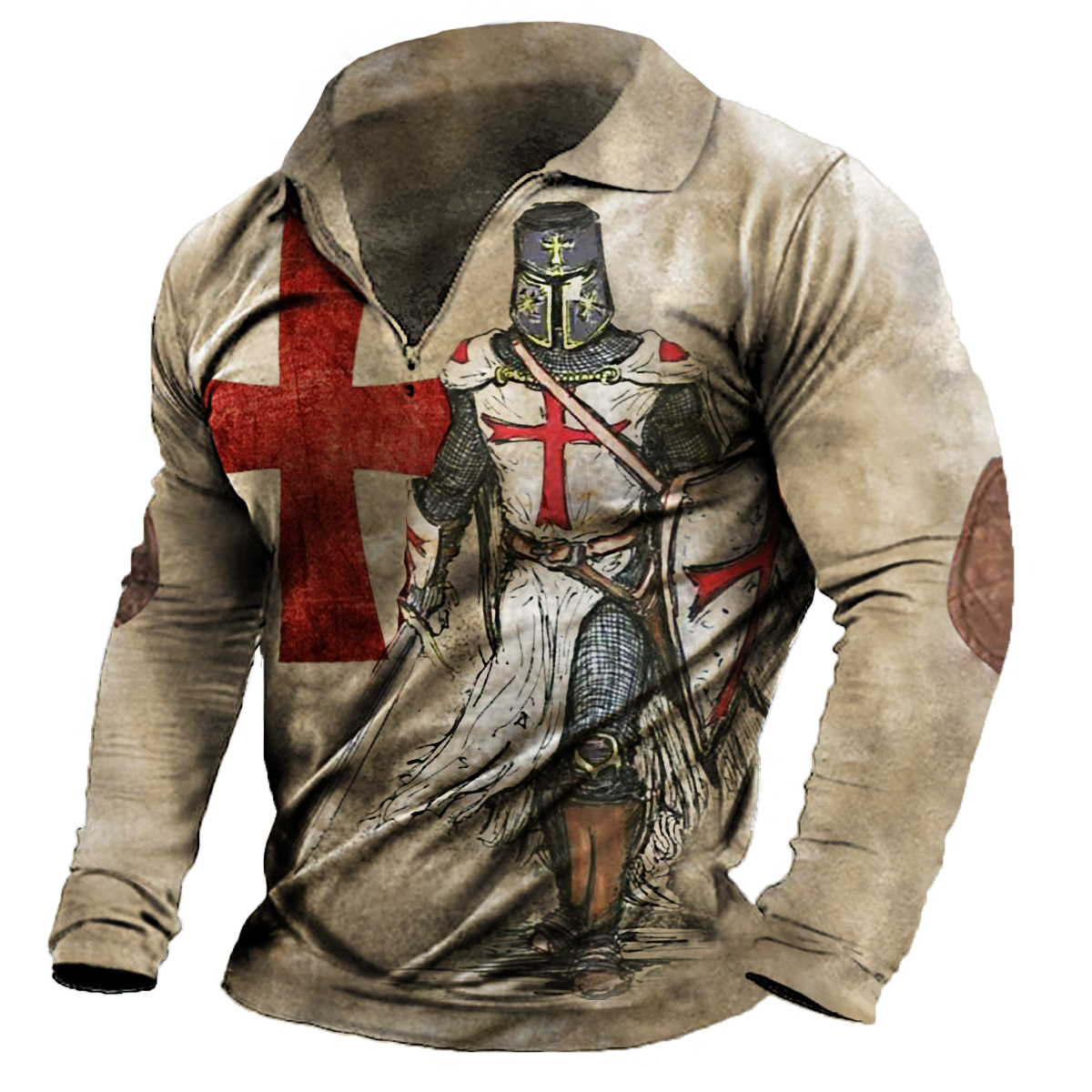 Men's Vintage Templar Polo Chic Long Sleeve T-shirt