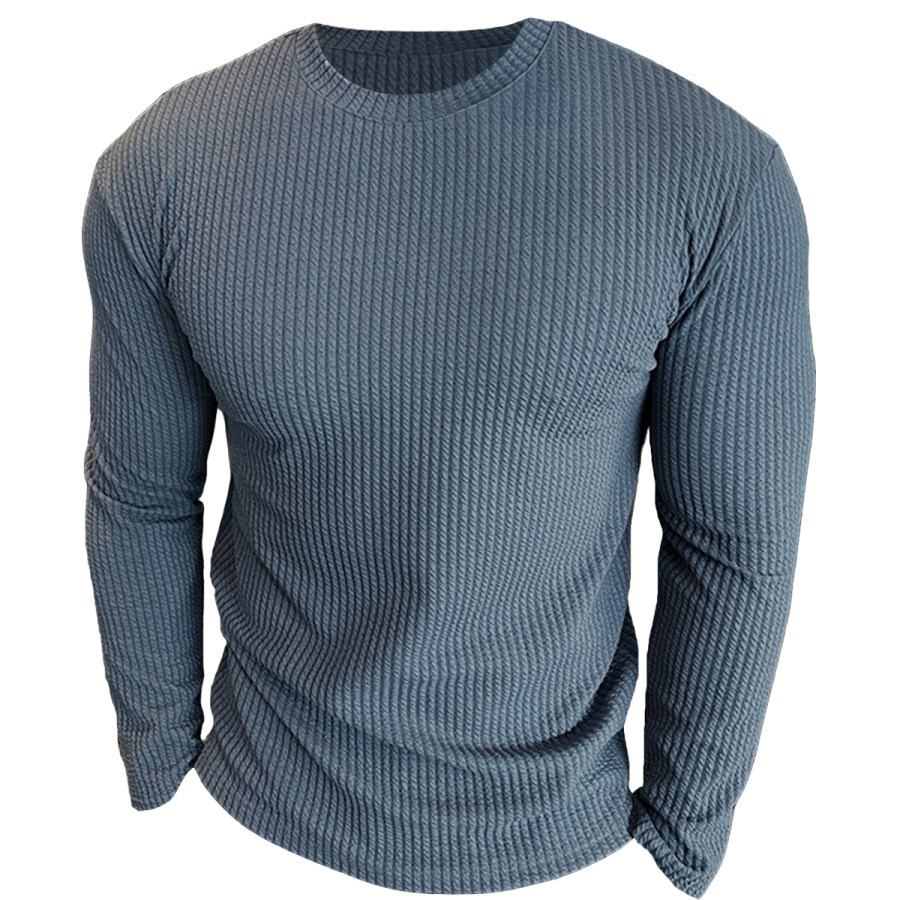 

Men's Vintage Sport Round Neck Long Sleeve T-Shirt