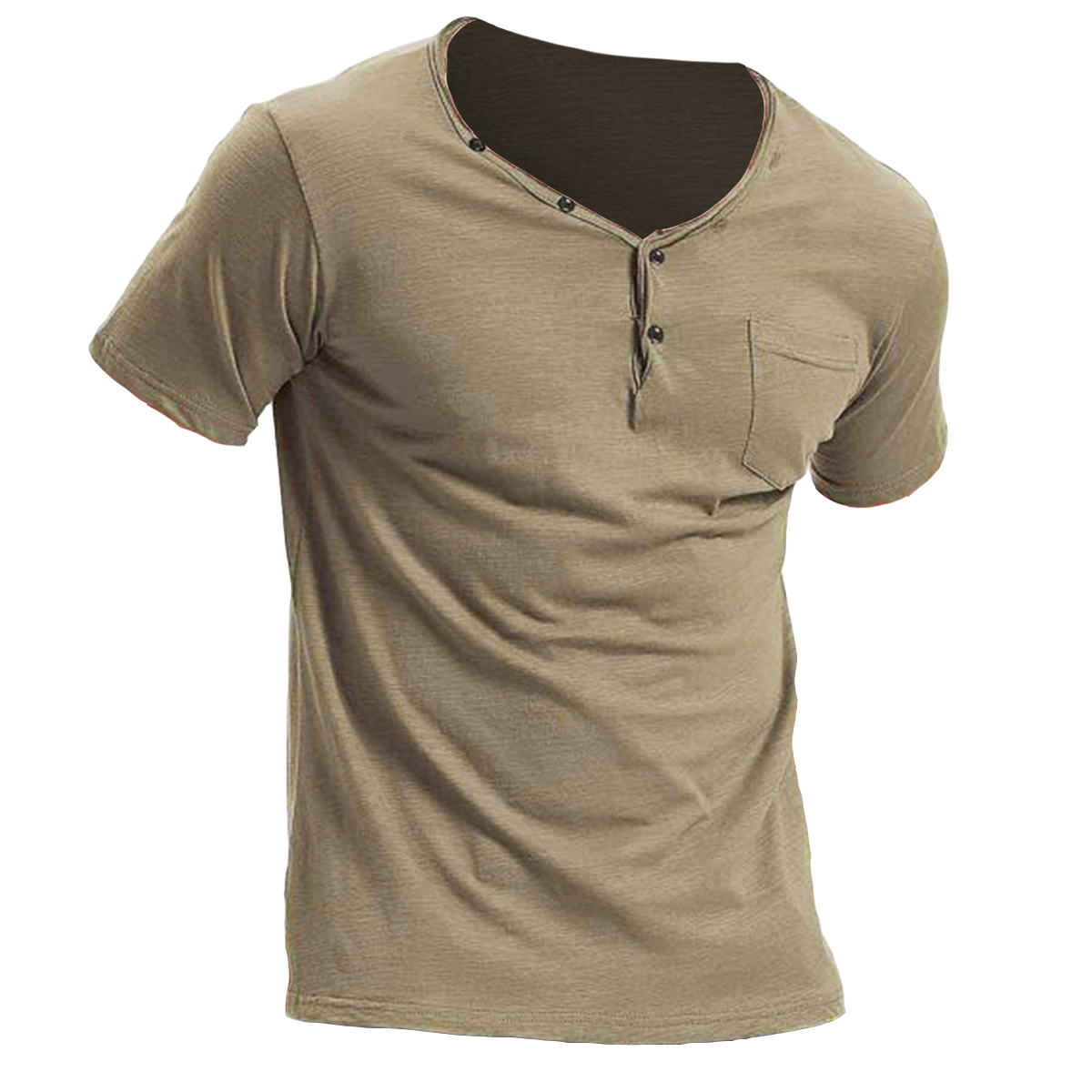 Men's Vintage Henley Short Sleeve Chic T-shirt