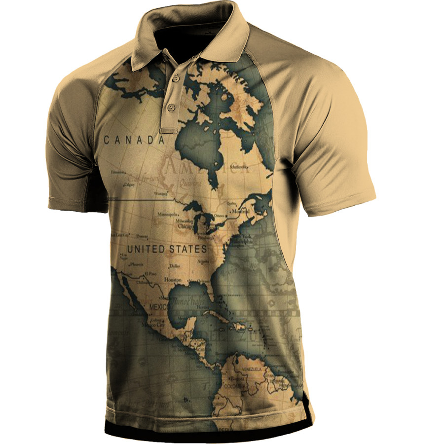 

Men's Vintage Nautical Map Polo Shirt