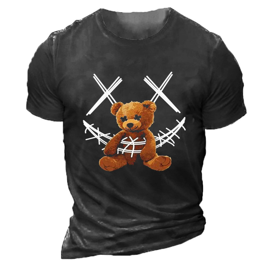 

Men's Retro Teddy Bear Smiley Short Sleeve T-Shirt