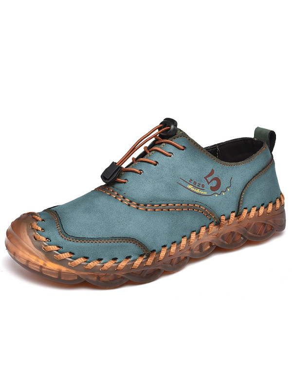 Men's Vintage Western Wear Resistant Handmade Leather Shoes