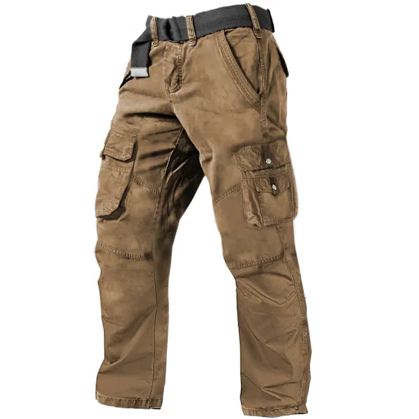 Men's Outdoor Multi-pocket Cotton Casual Cargo Pants - Chrisitina.com 