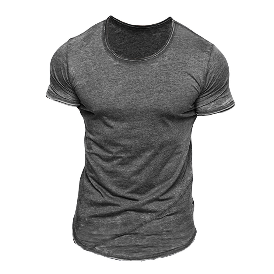 

Men's Retro Casual Round Neck Short Sleeve T-Shirt