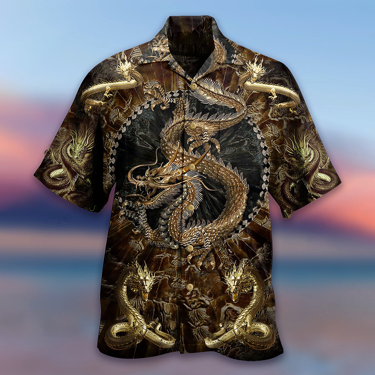 Men's Dragon Casual Beach Shirt