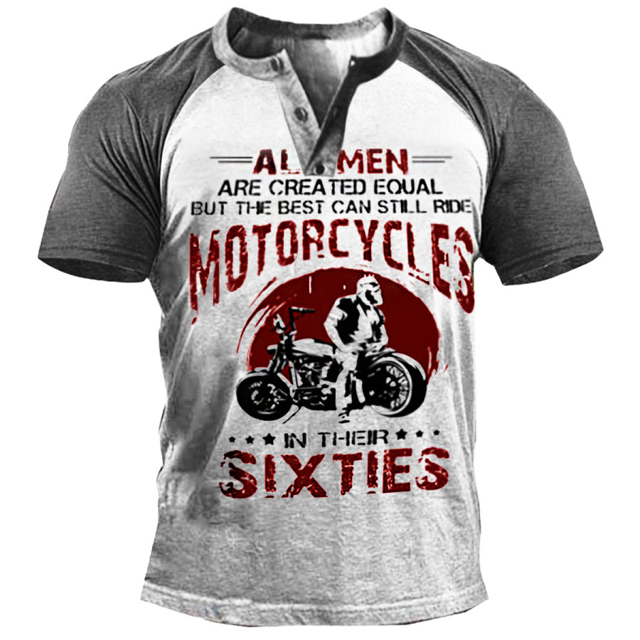 

Men's Vintage Motorcycle Skull Short Sleeve T-Shirt