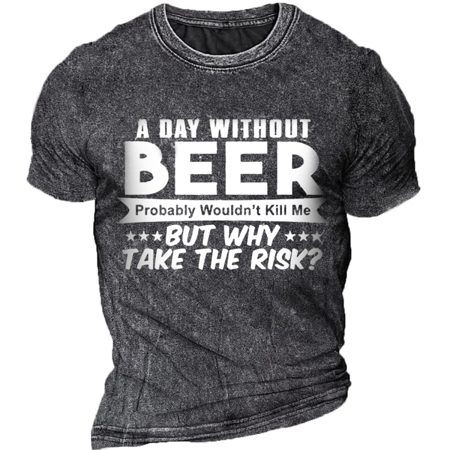 

Men's Vintage A DAY WITHOUT BEER Short Sleeve T-Shirt