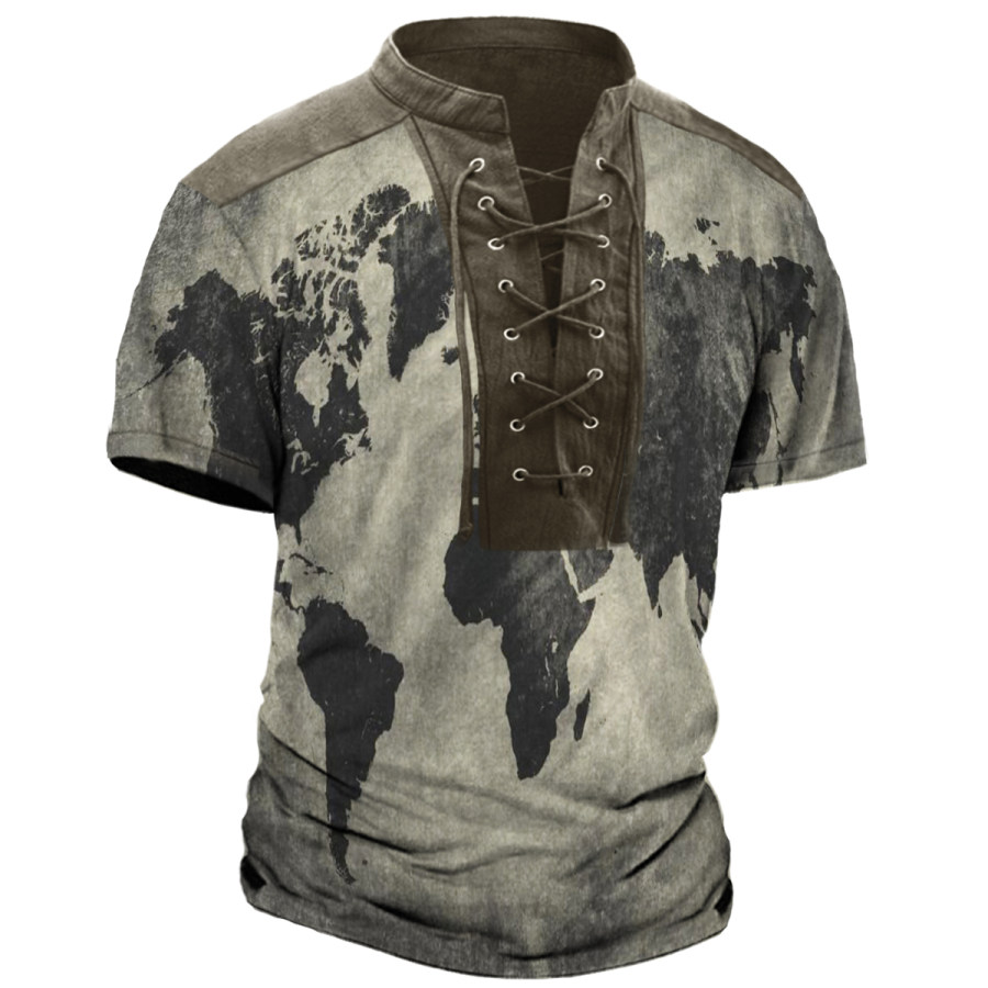 

Men's Vintage Nautical Map Drawstring T-Shirt