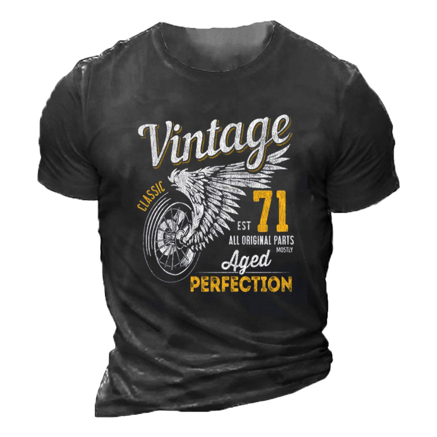 

Men's Vintage Round Neck Short Sleeve T-Shirt
