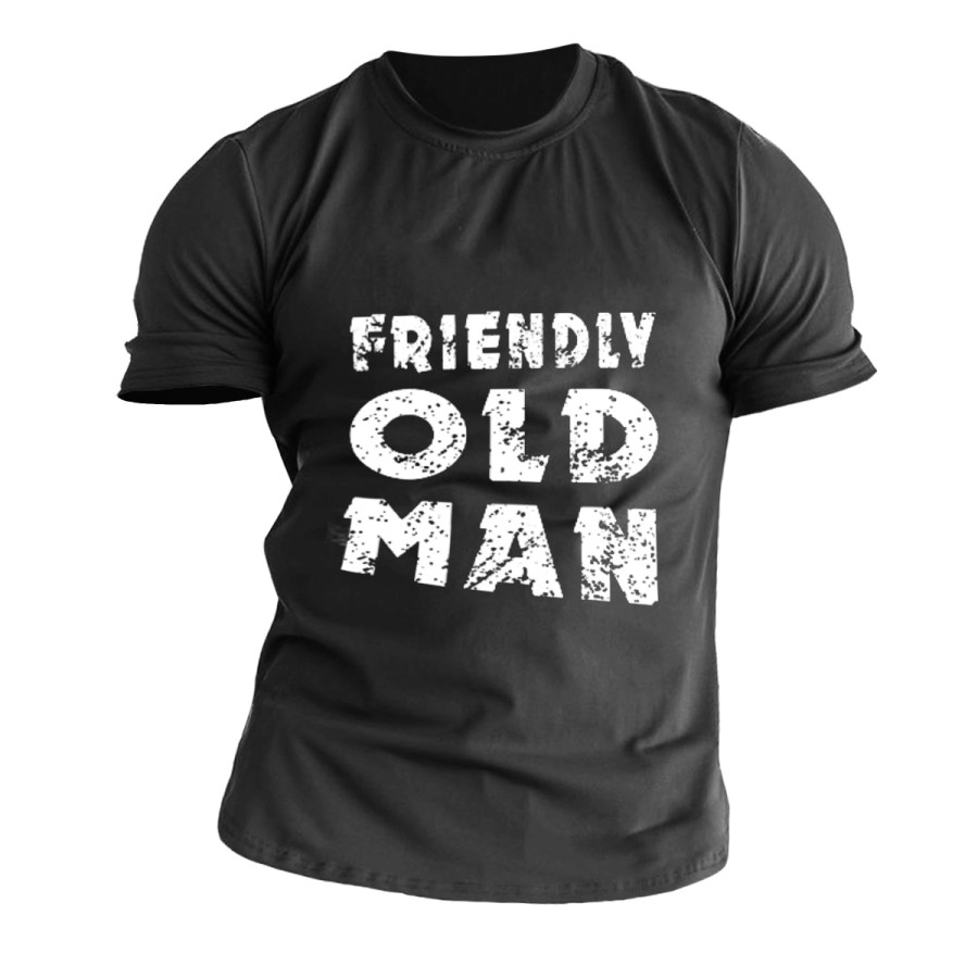 

Men's Vintage OLD MAN Round Neck Short Sleeve T-Shirt