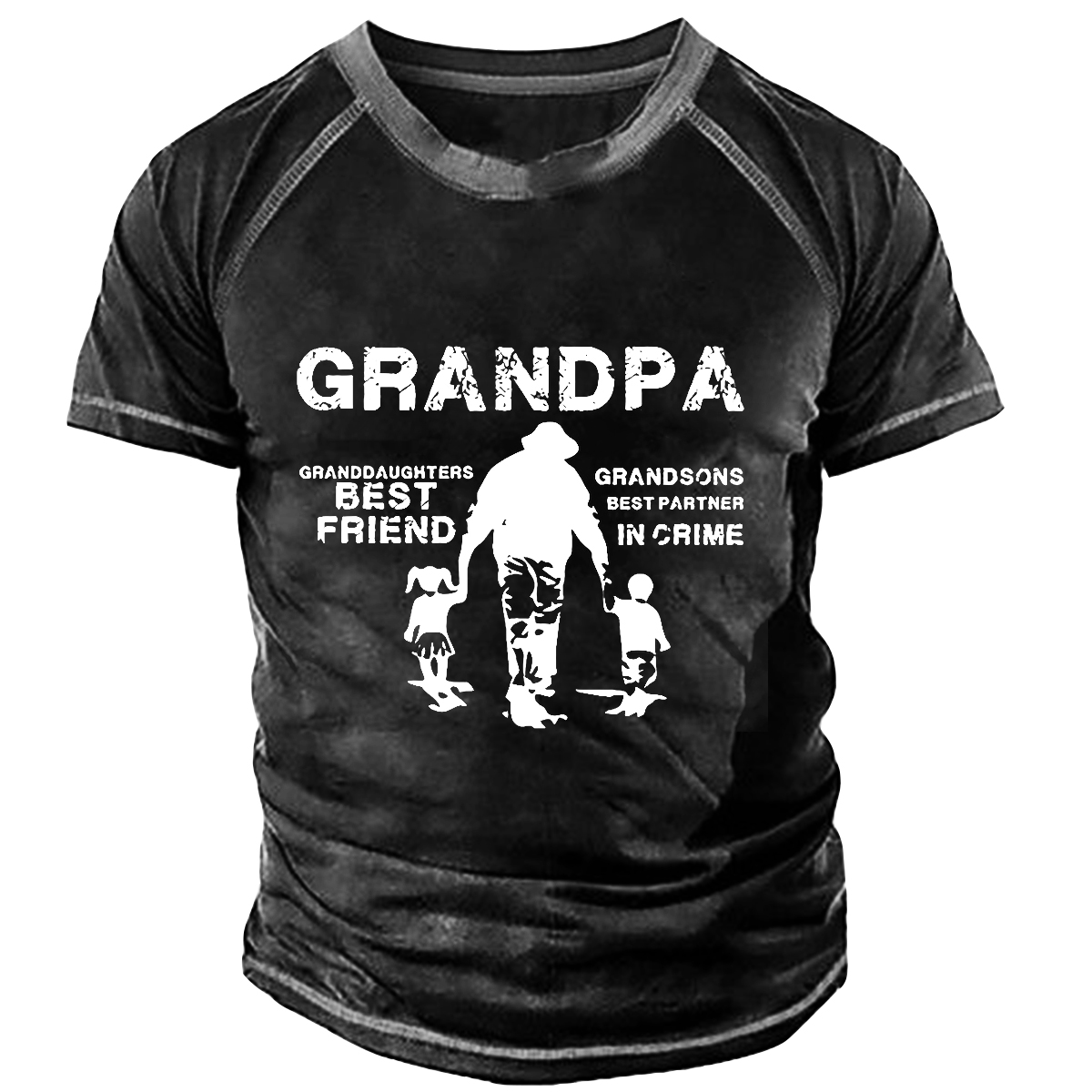 Men's Vintage Grandpa Round Neck Chic Short Sleeve T-shirt