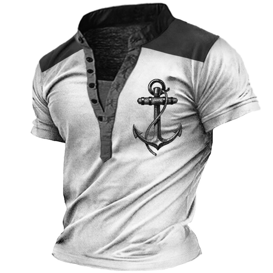 

Men's Vintage Anchor Henley T-Shirt