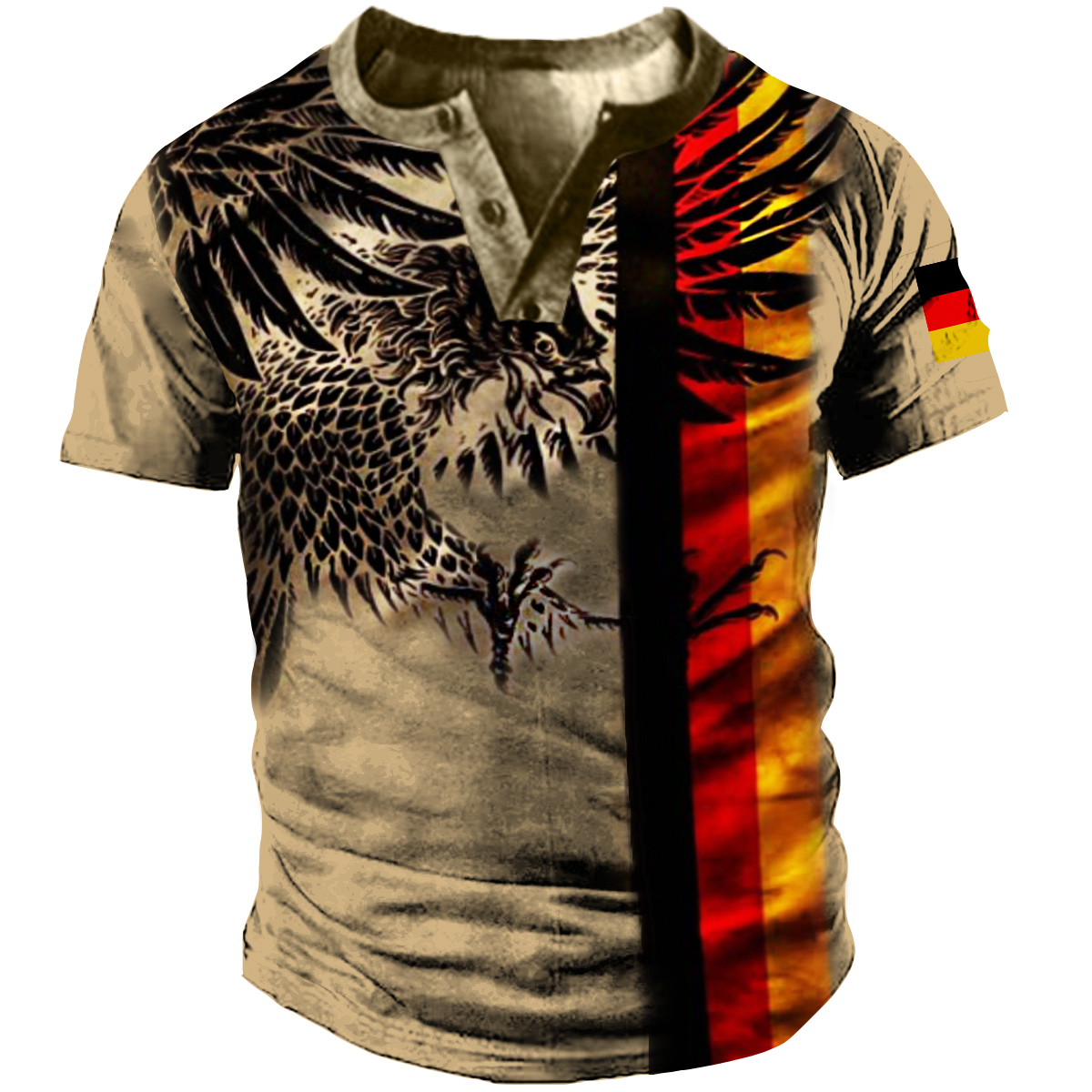 Men's Vintage German Eagle Chic Short Sleeve T-shirt