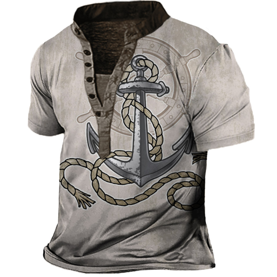 

Men's Vintage Anchor Henley T-Shirt