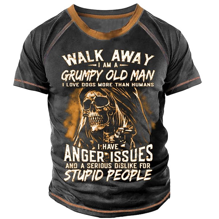 

Men's Vintage OLD MAN Round Neck Short Sleeve T-Shirt
