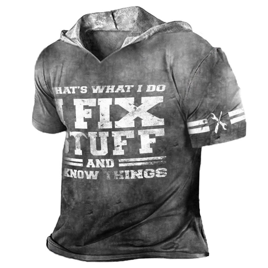 

Men's Vintage I FIX STUFF Hoodie Short Sleeve T-Shirt