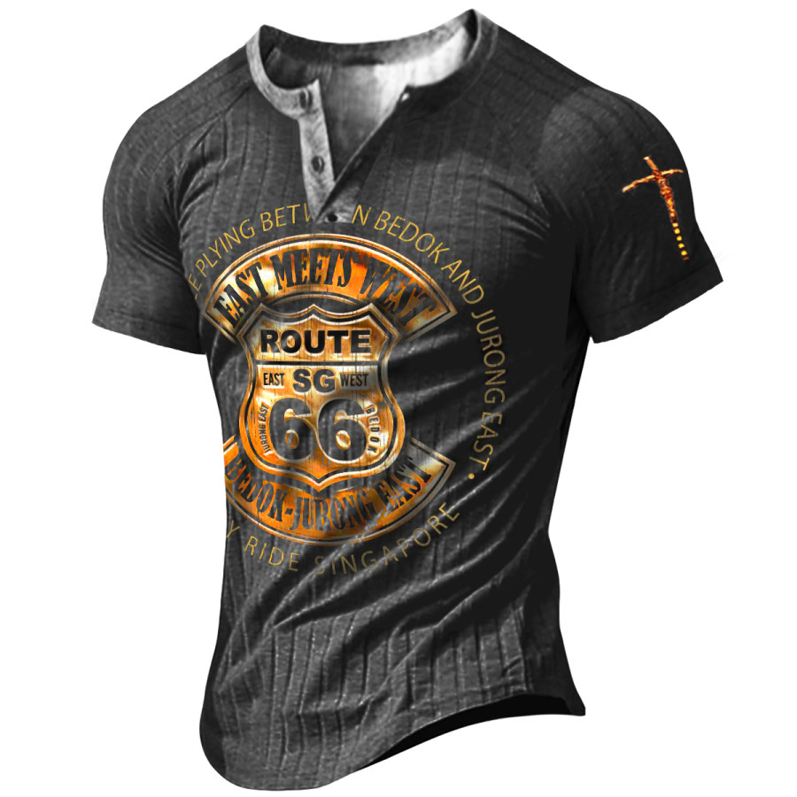 

Men's Vintage Route 66 Cross Short Sleeve T-Shirt
