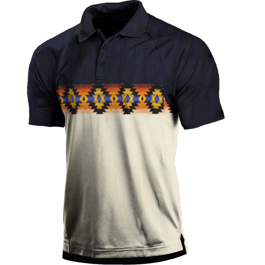 

Men's Vintage Ethnic Polo Shirt