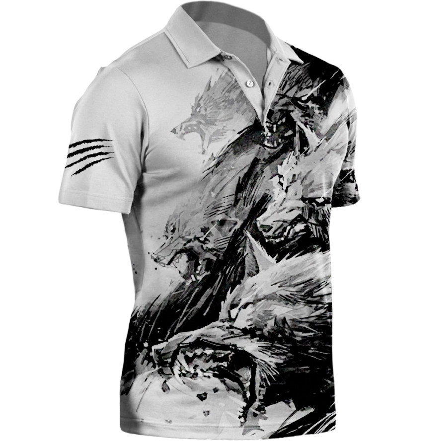 

Men's Vintage Wolf Polo Shirt