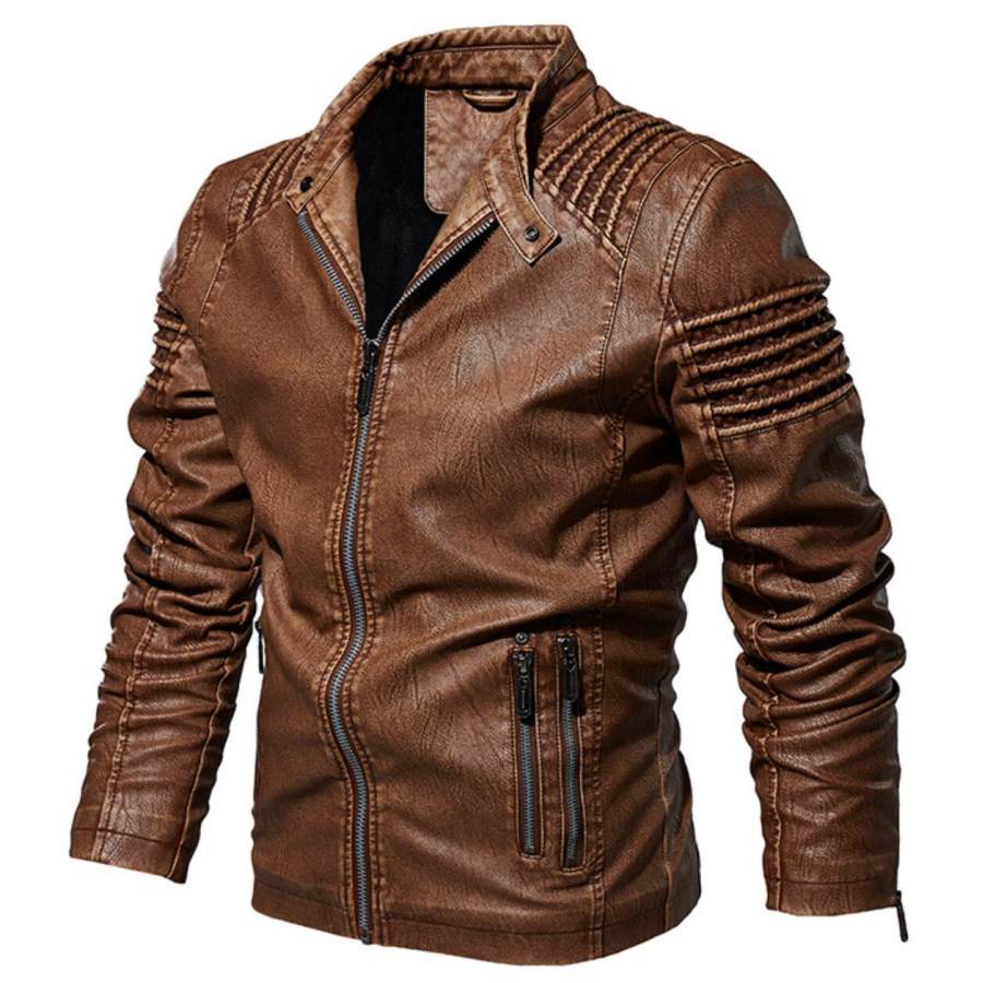 

Men's outdoor fashion leather jacket