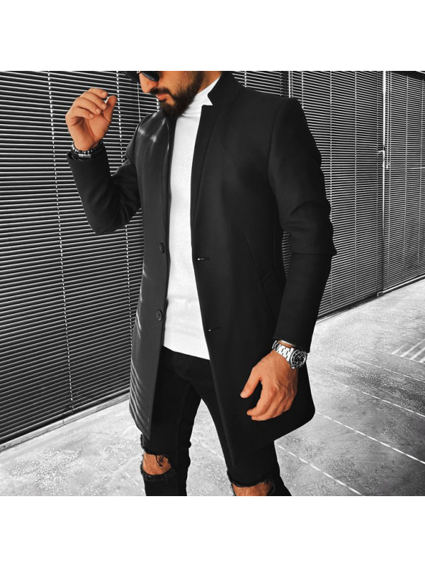 Men's fashion solid color stand collar jacket coat - Inkshe.com 