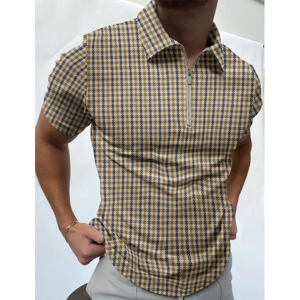 Houndstooth texture polo shirt - Woolmind.com 