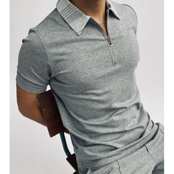 Fitted solid color polo shirt - Stormnewstudio.com 