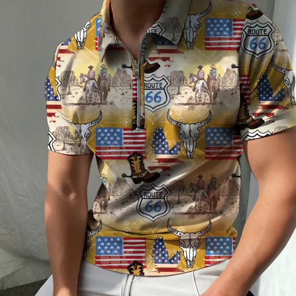 Route 66 printed polo shirt - Fineesa.chimpone.com 