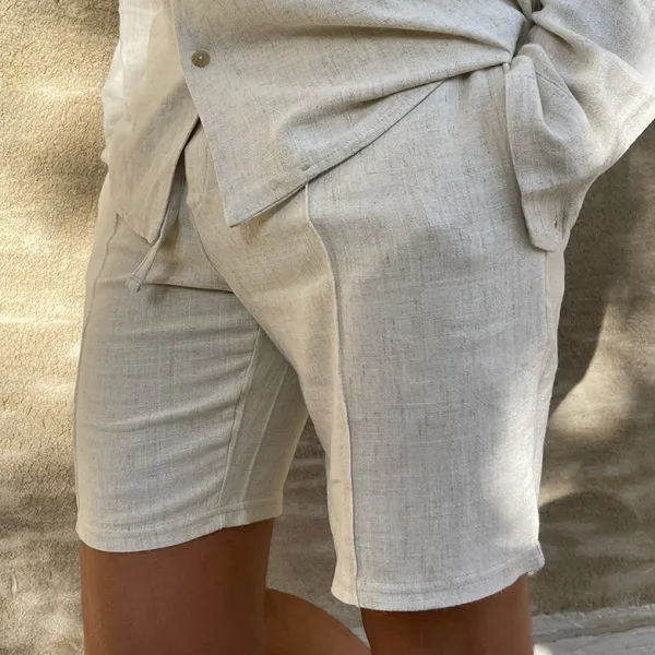 Linen breathable shorts - Stormnewstudio.com 